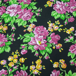 Algodón Cretona Catalana Flores Lila Algodón Cretona Catalana Flores Lila