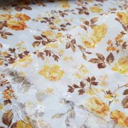 Cresp&oacute;n Georgette Bordado Rosas