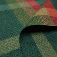 Wool Check Liverpool Green Red fabric - Wool fabric with tartan pattern or Liverpool style Scottish checks in green, red and ocher tones. Wool fabric made in Spain. The fabric measures 140cm wide and its composition 65% polyester - 35% wool