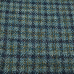 Virgin Wool Checkered Gray Blue Virgin Wool Checkered Gray Blue