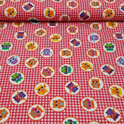 Algodón Búhos Cuadritos