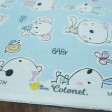 Cotton Animals Babies fabric - Beautiful children's cotton fabric with drawings of animals like mice, bunnies and baby bears on a blue background.
