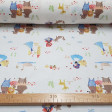 Cotton Childrens Tales fabric - Cotton fabric with drawings of characters from famous children's stories, such as the little red riding hood, snow white, rapuntzel, goldilocks ... on a white background. The fabric is 150cm wide and its composition