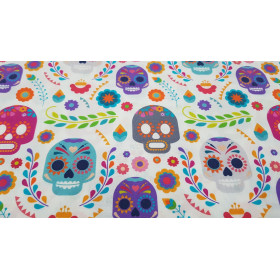 Algodón Calaveras Mexicanas Floral