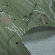 Cotton Autumn Trees Leaves Stars fabric - Organic cotton fabric with drawings of trees with bears on the branches, where you can see leaves and stars falling from the trees. The fabric is 150cm wide and its composition is 100% cotton.