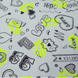 Cotton Kisses Love Neon Yellow Cotton Kisses Love Neon Yellow