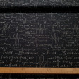 Cotton Math Formulas fabric - Poplin cotton fabric with drawings of mathematical formulas written in white on a black background. The fabric is 150cm wide and its composition is 100% cotton.