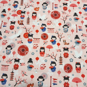 Algodón Estilo Japonés Kokeshi