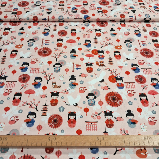 Algodón Estilo Japonés Kokeshi
