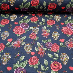 Algodón Rosas y Calaveras Algodón Rosas y Calaveras