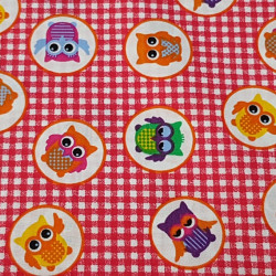 Algodón Búhos Cuadritos
