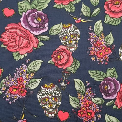 Algodón Rosas y Calaveras Algodón Rosas y Calaveras