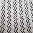 Cotton Gray Zigzag fabric - Cotton fabric with striped patterns zigzag in gray and black colors on a white background. The fabric is 150cm wide and its composition 100% cotton.