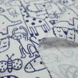Cotton Animals Strokes fabric - American width cotton fabric with dark blue jungle animals pattern on a white background. This fabric is part of the Hide & Seek Collection by Fabric Palette. The fabric is 110cm wide and its composition is 100%
