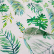 Cotton Tropical Plants fabric - American width cotton fabric with drawings of tropical plants on a white background. This fabric is part of the Tropicale collection by Fabric Palette. The fabric is 110cm wide and its composition is 100% cotton.