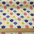 Cotton Friendly Monsters fabric - Cotton fabric with drawings of monsters of various types and colors on a light background. This fabric is part of the Cutest Little Monster collection from The Craft Cotton Company. The fabric is 110cm wide