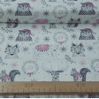 Cotton Christmas Forest Animals fabric - Christmas cotton fabric with drawings of animals and ornaments on a light background. The fabric is 110cm wide and its composition is 100% cotton.