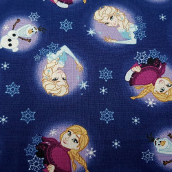 Cotton Disney Frozen 2 Anna Elsa Olaf Blue Cotton Disney Frozen 2 Anna Elsa Olaf Blue