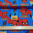 Tela Algodón Marvel Amazing Spiderman - Tela de algodón licencia con dibujos del famoso personaje de cómic Spiderman, sobre un fondo de colores típicos azules y rojos. La tela mide 110cm de ancho y su composición 100% algodón.