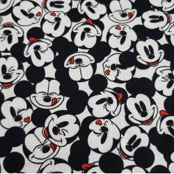 Algodón Disney Mickey Caras Allover Blanco