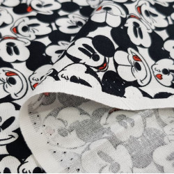 Algodón Disney Mickey Caras Allover Blanco