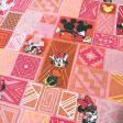Cotton Disney Minnie Daisy Boutique fabric Cotton Disney Minnie Daisy Boutique fabric - Disney-licensed cotton poplin fabric featuring Minnie and Mickey Mouse characters on a patchwork-style background dominated by pink and fuchsia. The fabric measures 140 cm wide and is made of 100% cotton.