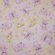 Cotton Disney Stitch Angel Hearts fabric Pastel pink cotton poplin fabric with spiral background and Angel (Stitch's girlfriend) print with hearts and rag dolls