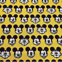 Cotton Disney Mickey Faces Yellow Cotton Disney Mickey Faces Yellow