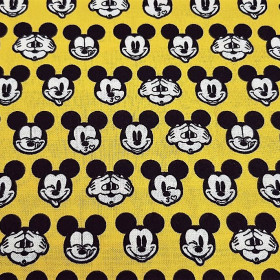 Cotton Disney Mickey Faces Yellow