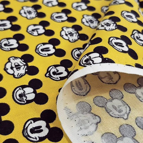 Cotton Disney Mickey Faces Yellow