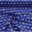 Cotton Disney Mickey Faces Blue fabric - Disney licensed cotton fabric with drawings of Mickey faces making faces on a blue background. The fabric is 110cm wide and its composition is 100% cotton.