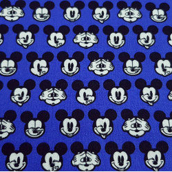 Cotton Disney Mickey Faces Blue