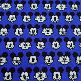 Cotton Disney Mickey Faces Blue