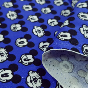 Cotton Disney Mickey Faces Blue