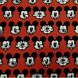 Cotton Disney Mickey Faces Red