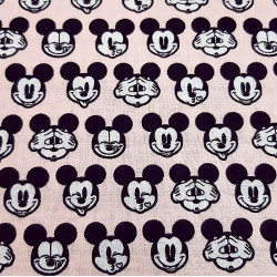 Cotton Disney Mickey Faces Pink