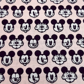 Cotton Disney Mickey Faces Pink