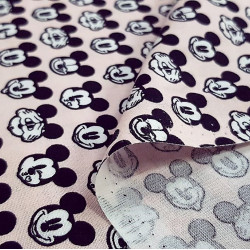 Cotton Disney Mickey Faces Pink Cotton Disney Mickey Faces Pink