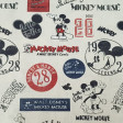 Cotton Classic Disney Mickey fabric - Disney cotton fabric with the character Mickey as the protagonist of its beginnings, the first and the classic Mickey Mouse! Mickey posters and logos also appear decorating this fabric. The fabric is 150cm wide and it