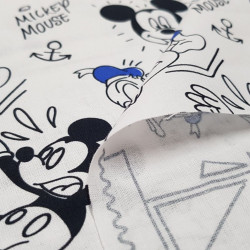 Cotton Disney Mickey Donald Summer Blue