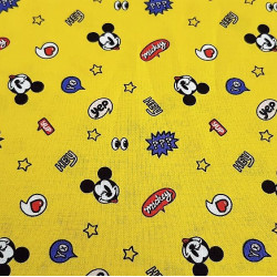 Cotton Disney Mickey Hey Yellow