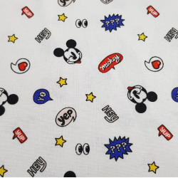 Cotton Disney Mickey Hey White
