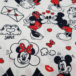 Algodón Disney Mickey Minnie Love
