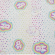 Cotton Disney Minnie Multicolor Dots fabric - Disney licensed cotton fabric with drawings of the Minnie mouse colored on a white background with multicolored rainbow effect dots. The fabric is 150cm wide and its composition is 100% cotton.