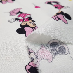 Algodón Disney Minnie Presumida Lacitos Rosa