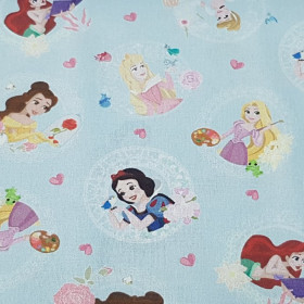 Cotton Disney Princesses Love Blue