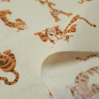DIsney Tigger Cotton Yellow fabric - Disney licensed cotton fabric with drawings of the character Tigger from the endearing movie and series Winnie the Pooh, on a light yellow background. The fabric is 140cm wide and its composition is 100% cotton.