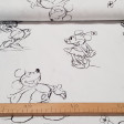 Cotton Disney Mickey Minnie Strokes fabric - Disney licensed cotton fabric with large line drawings of the characters Mickey and Minnie on a white background. The fabric is 150cm wide and its composition is 100% cotton.