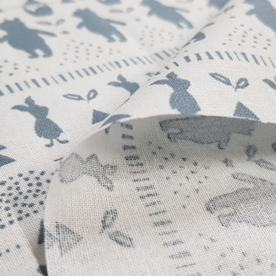 Cotton Disney Winnie Shadows fabric - Licensed cotton fabric with drawings of gray shadows with the characters of Winnie the Pooh (Tiger, Piglet, Igor and Winnie) forming a weave of geometric lines. The fabric is 110cm wide and its composition 100% cotto