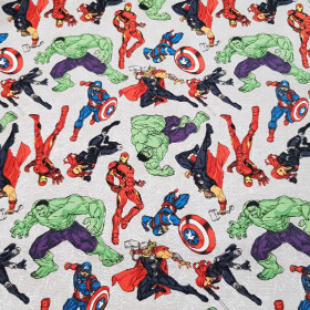 Cotton Marvel Avengers Gray Characters